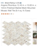 Angora Rhombus marble mesh-mounted mosaic wall