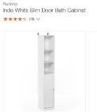 Furinno Indo white slim door bath cabinet