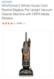 Hoover WindTunnel 2 bagless upright vacuum