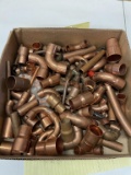 Box of misc copper fittings