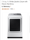 NEW Samsung 7.4 cu ft white electric dryer