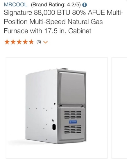 Mr. Cool Signature 88,000btu natural gas furnace