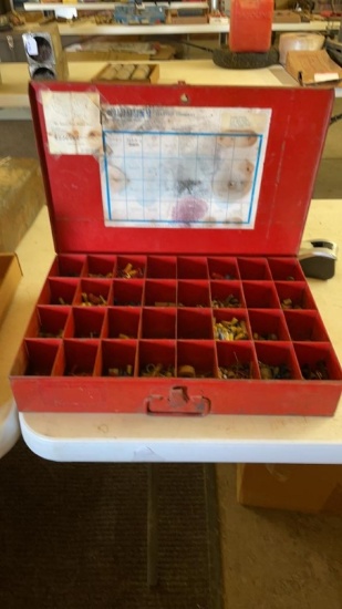 Parts bin w/electrical terminals /connectors