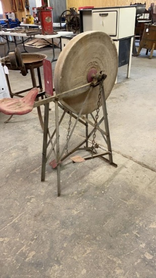 Antique pedal sharpening stone