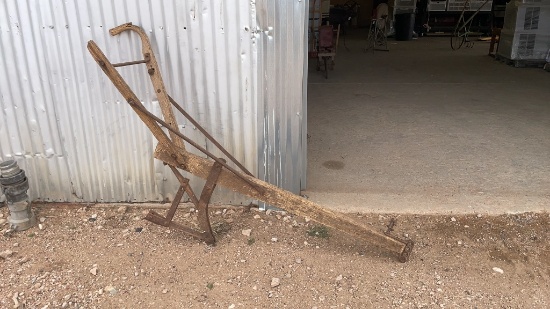 Antique wooden horse drawn cultivator