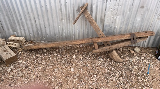 Antique wooden plow