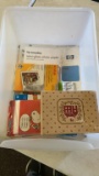 Box of misc photo paper,recipe box & thank you