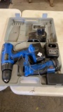 18v cordless drill, light, 2 batteries & charger