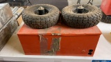 Metal storage box & 2 dolly wheels