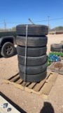 Set of 6—9.50R16.5 tires & wheels