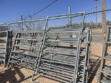 Lot of 5 10’ stock panels and 1 gate panel