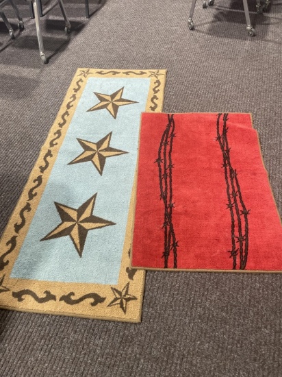 2 small rustic rugs