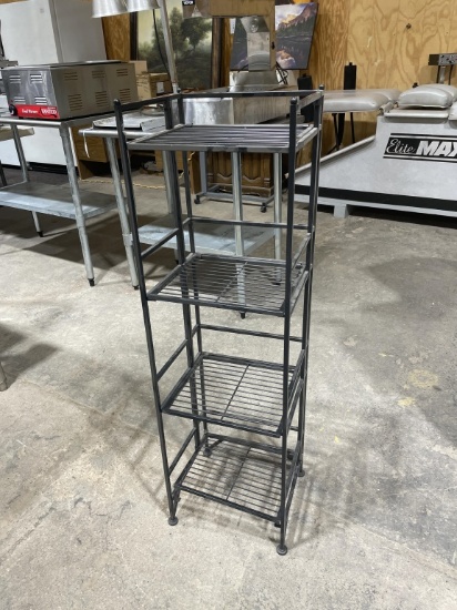 Folding metal shelf