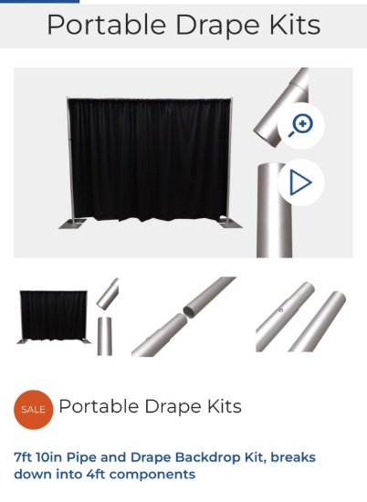 Portable pipe & Drape Backdrop Kit