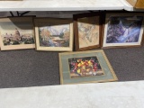 Lot of 5 framed prints