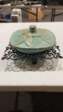 Decorative ceramic dish w/lid