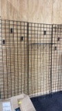 Metal Grid panels with hooks and shelves