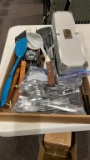 Box of silverware,kitchen utensils & BBQ set