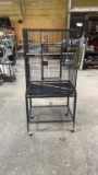 Bird cage on rolling cart