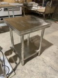 Square stainless steel food prep table