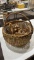 Wicker basket & hand carved crosses