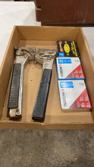 Lot of 2 hammer staplers & staples