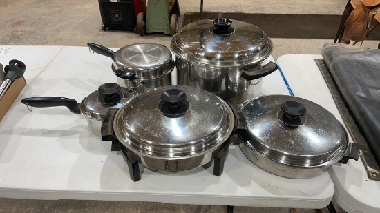 Lot of stainless steel cookware