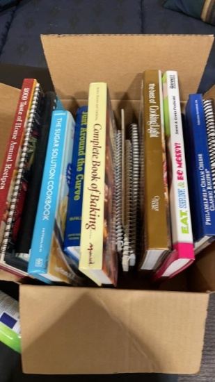 Box of cookbooks