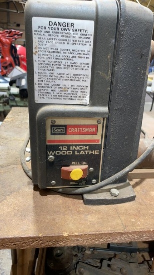 Craftsman 12” Wood lathe w/tools & accessories