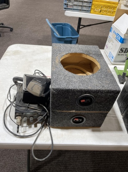 Lot of 2 New speaker boxes & 2-Way radio