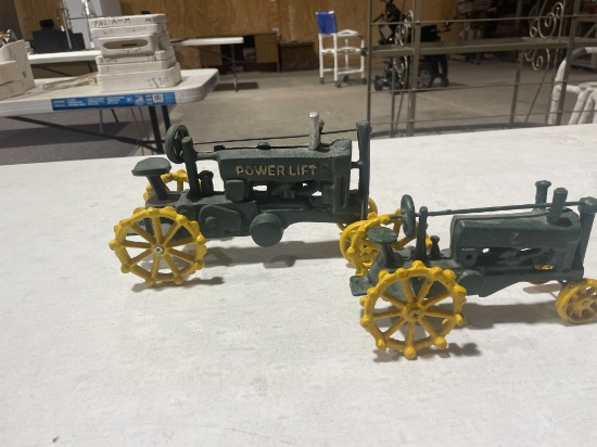 pair of antique Cast Iron toy tractors