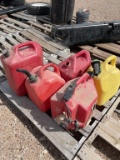 Lot of 5 gas cans