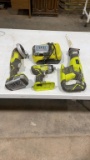 RYOBI tool set-grinder,recip saw,impact driver,
