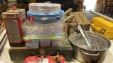 Camp stove,fish frying pan & plasticware