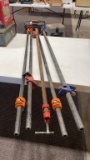 Lot of 5—4ft bar clamps