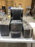 Lot of misc speakers & 8 track tapes