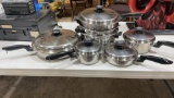 Lot of stainless steel cookware