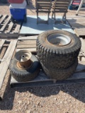 3 lawn mower tires & rims