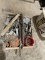 Wood bolt box w/oil can, drill bit vise & other