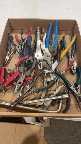 Box of misc pliers