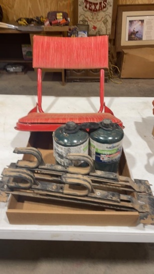 Gun rack, propane bottles & stadium seat