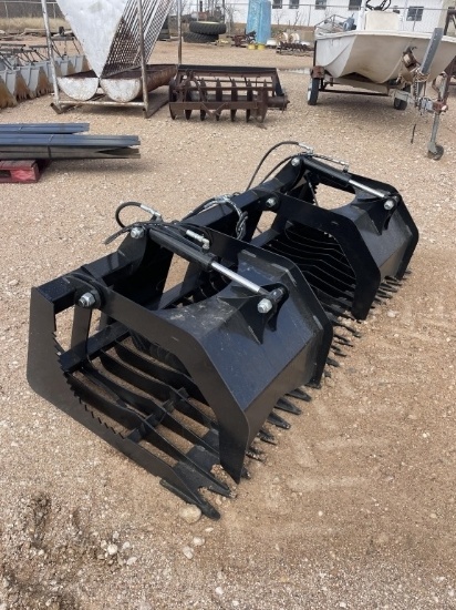 New 84" Rock and Brush Grapple bucket for Skid