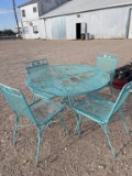 Wrought iron table & 4 chairs