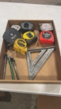 Measuring tapes, square & tire gauges