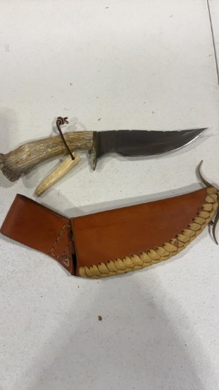 Hand made knife Stag Handle