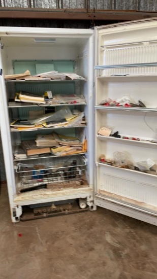 Freezer for storage full of John Deere manuals