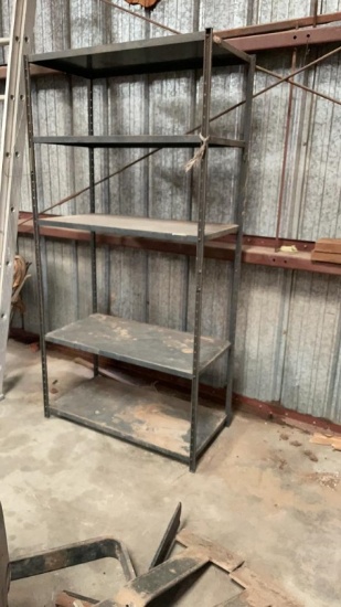 Set of metal shelves