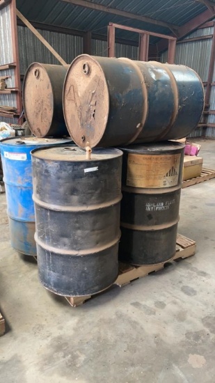 Lot of 6 empty 55gal drums