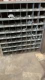 Metal bolt bin w/bolts,nuts & washers
