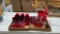 2 boxes of red glass